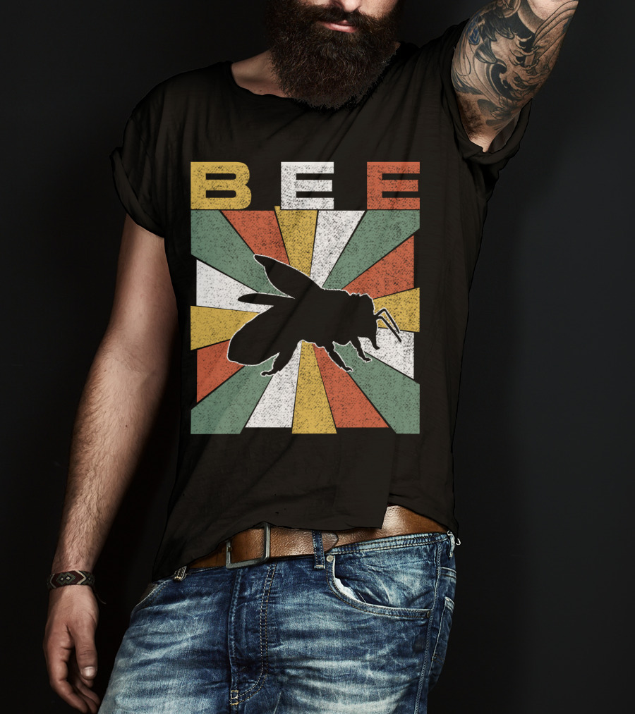 Bee Retro 70s Vintage Sunburst T-Shirt
