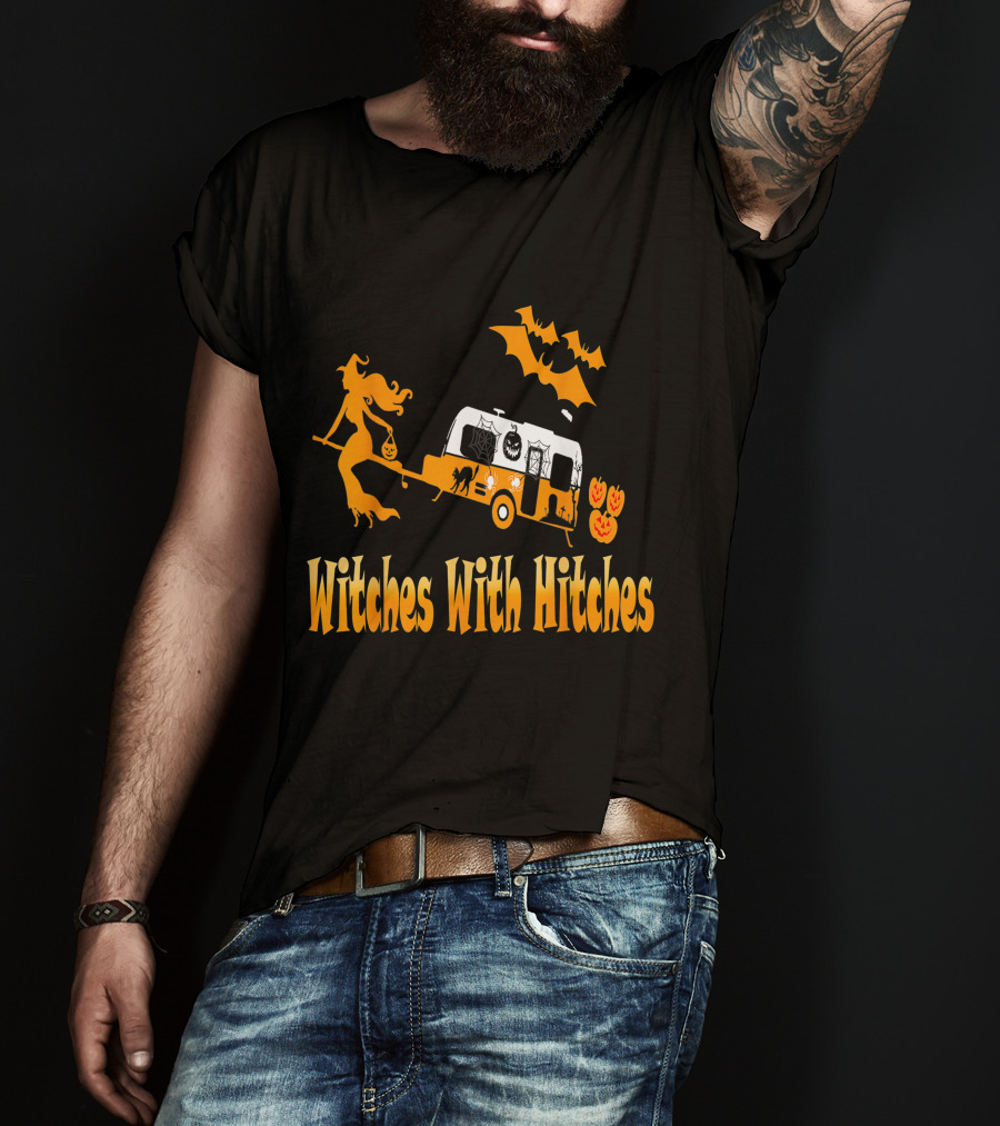 Witches With Hitches Halloween Camping Adventure T-Shirt