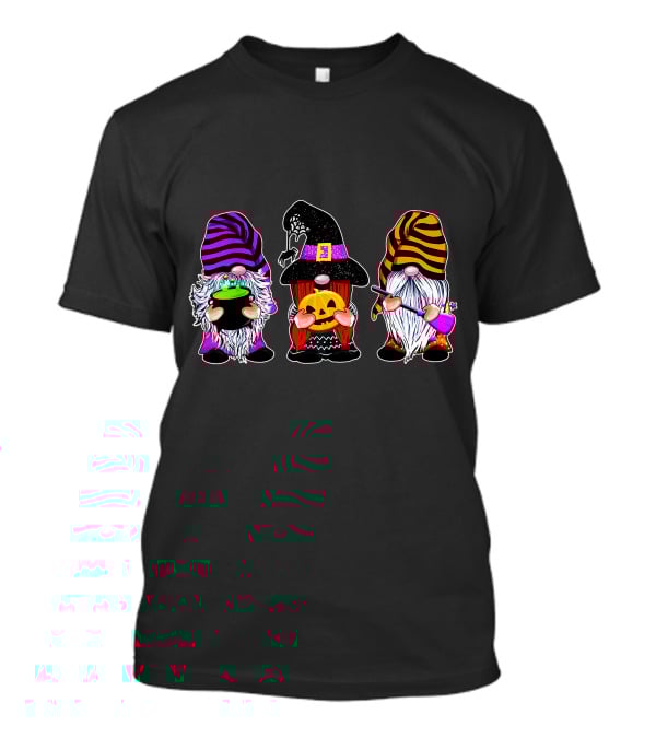 Halloween Gnomes Cute Autumn Pumpkin Fall Funny Holiday Wizard Hat Cauldron T-Shirt