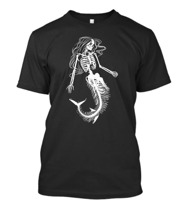 Skeleton Mermaid Halloween Humor T-Shirt