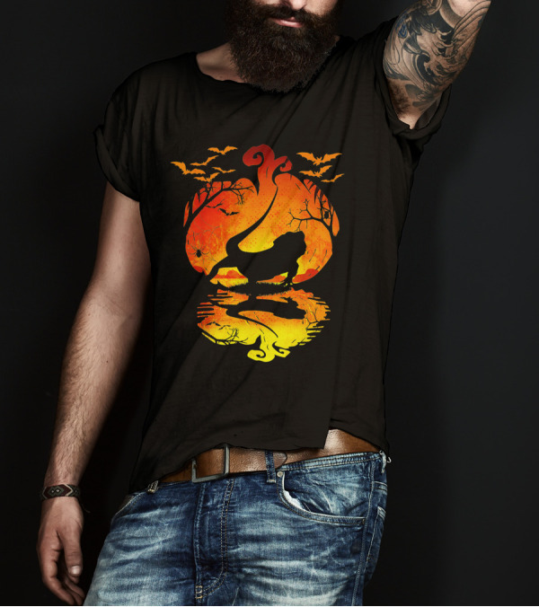Bearded Dragon Halloween Pumpkin Bats T-Shirt