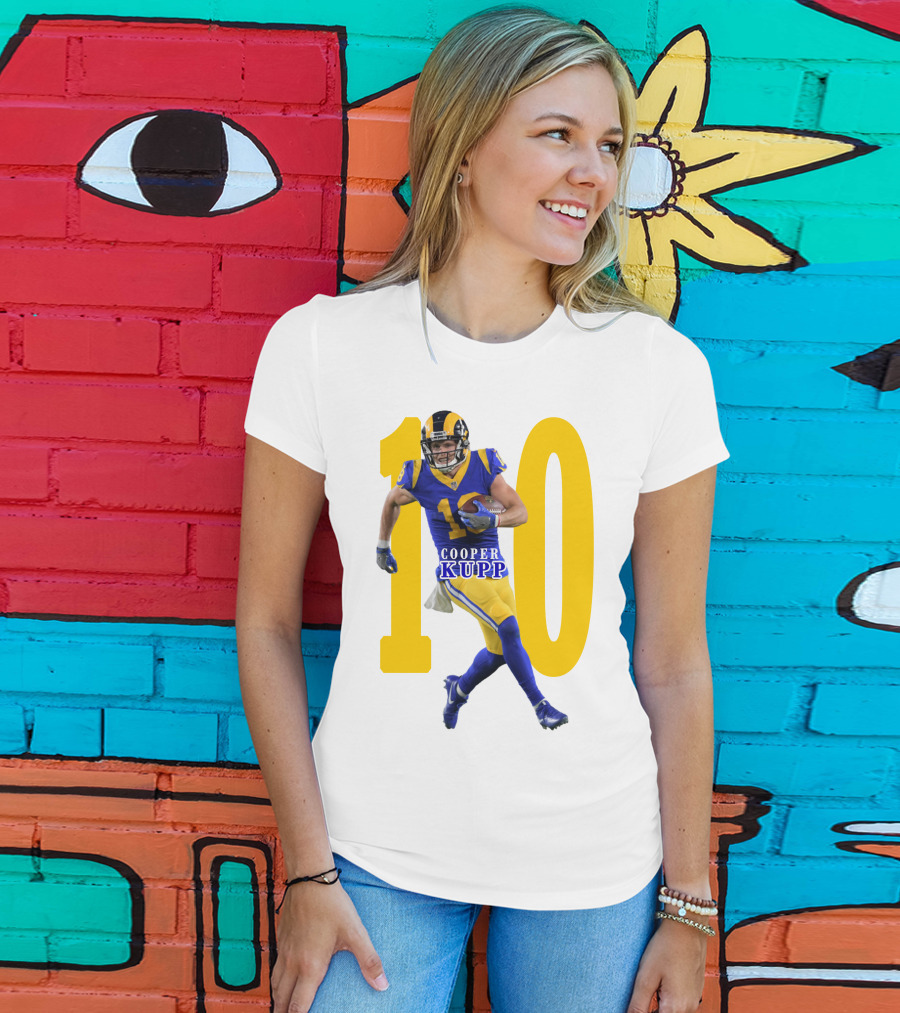 Cooper Kupp NFL Number 10 Action Rams Football T-Shirt