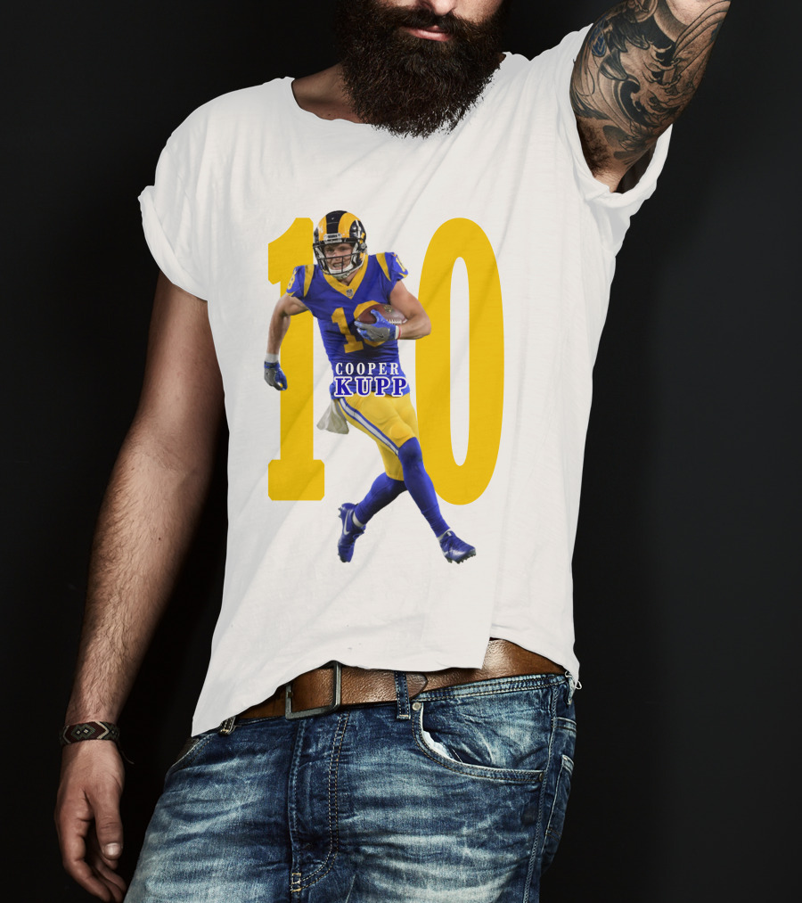 Cooper Kupp NFL Number 10 Action Rams Football T-Shirt