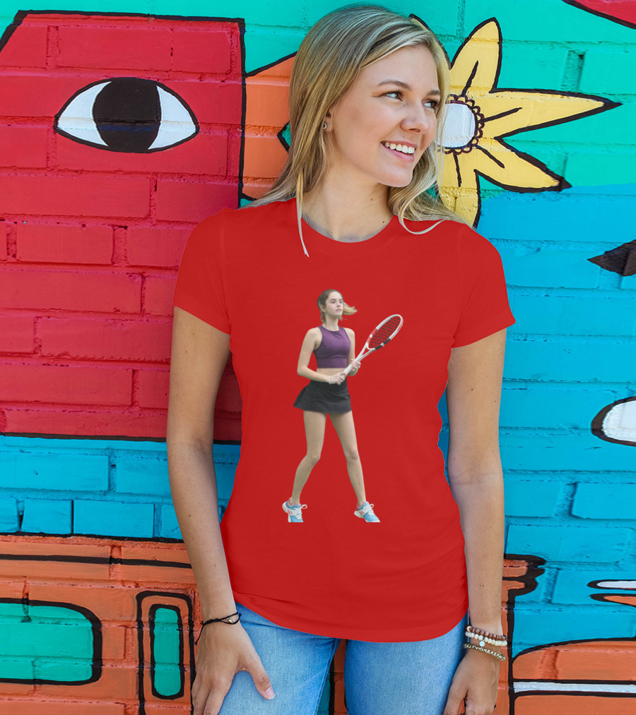 Mackenzie Raine Tennis Player With Racket T-Shirt