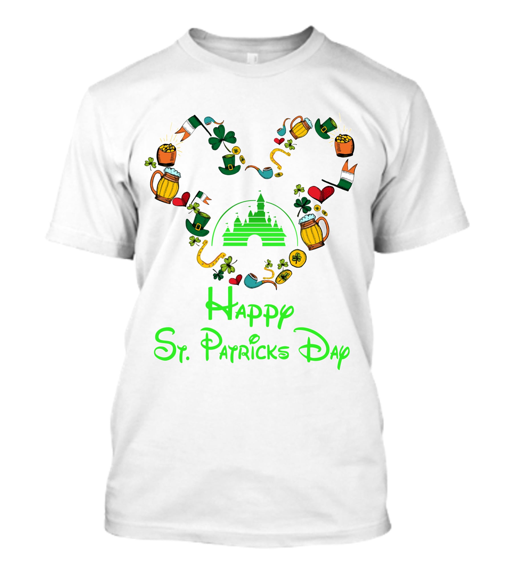 Happy St. Patrick's Day Castle And Shamrocks T-Shirt