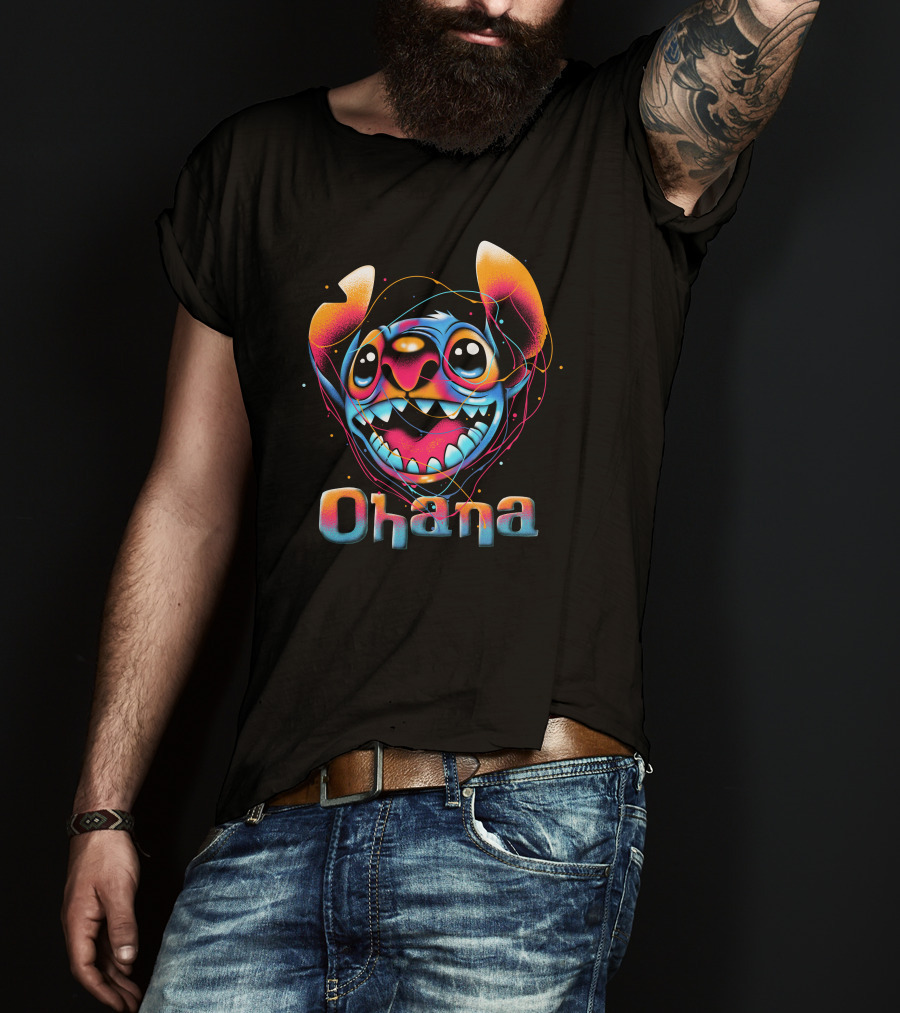 Stitch Ohana Colorful T-Shirt