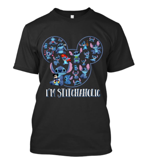 I'm Stitchaholic Mickey Mouse Head Stitch T-Shirt