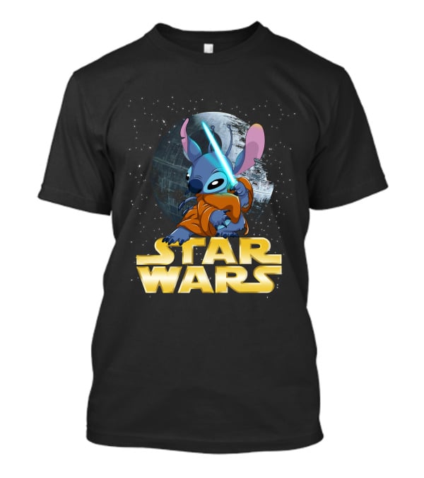 Stitch Star Wars Crossover Jedi Lightsaber Death Star T-Shirt