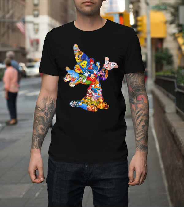 Shirt: Mky Characters Disney Character Collage T-Shirt Mky Characters Disney Character Collage T-Shirt