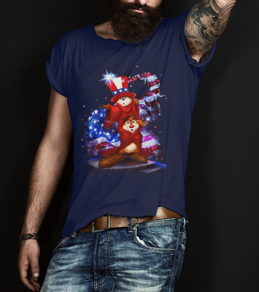 Chip 'n' Dale USA Patriotic Magic Hat T-Shirt