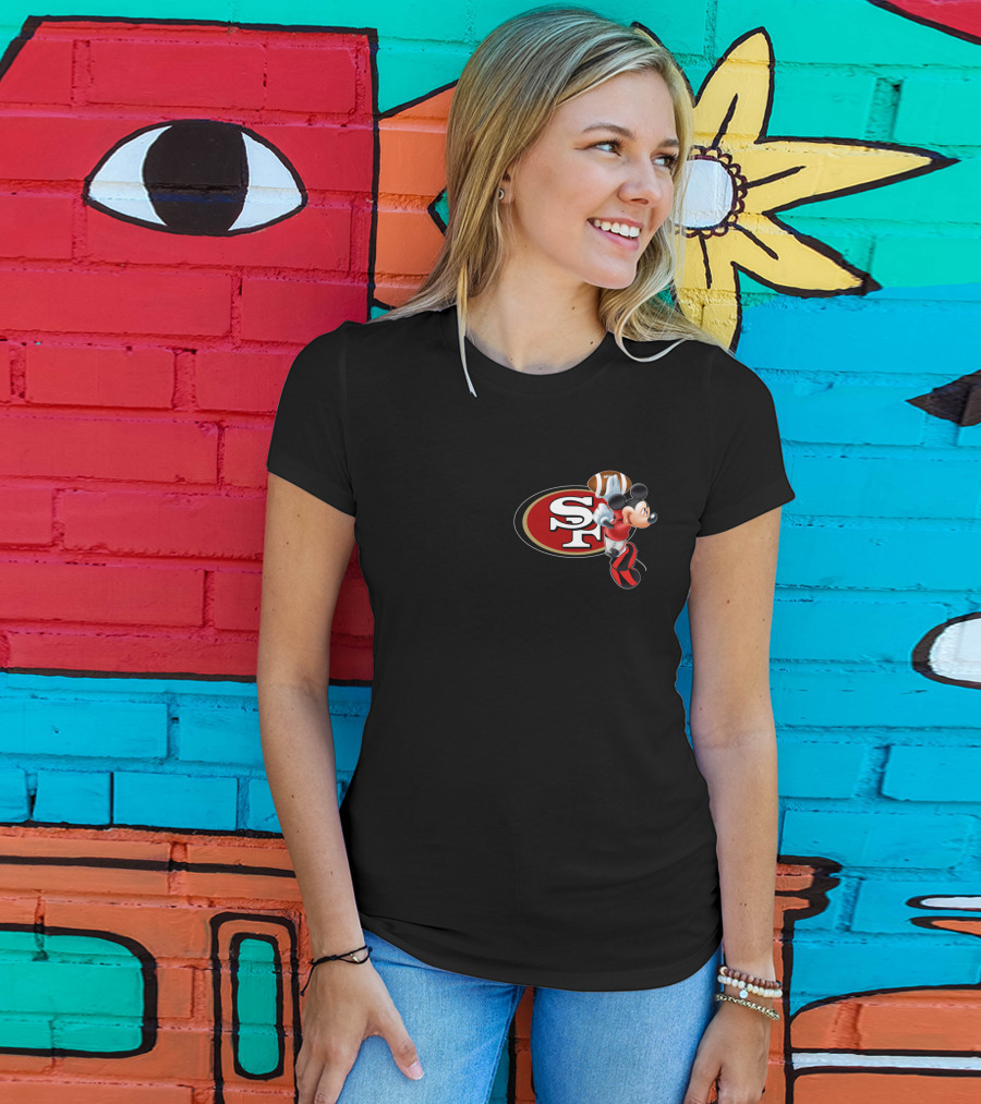SF 49ers Mickey Mouse Football T-Shirt
