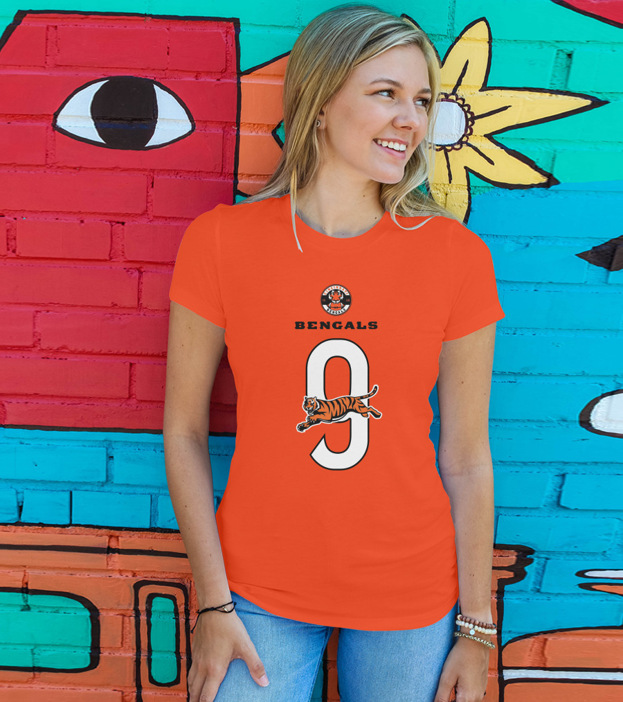 Joe Burrow Cincinnati Bengals Tiger Number 9 T-Shirt