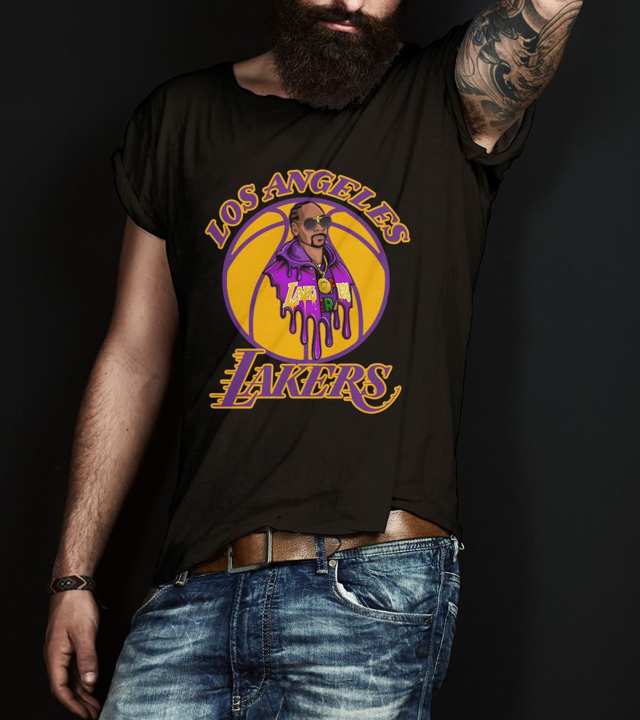 Los Angeles Lakers Snoop Dogg Basketball Drip T-Shirt