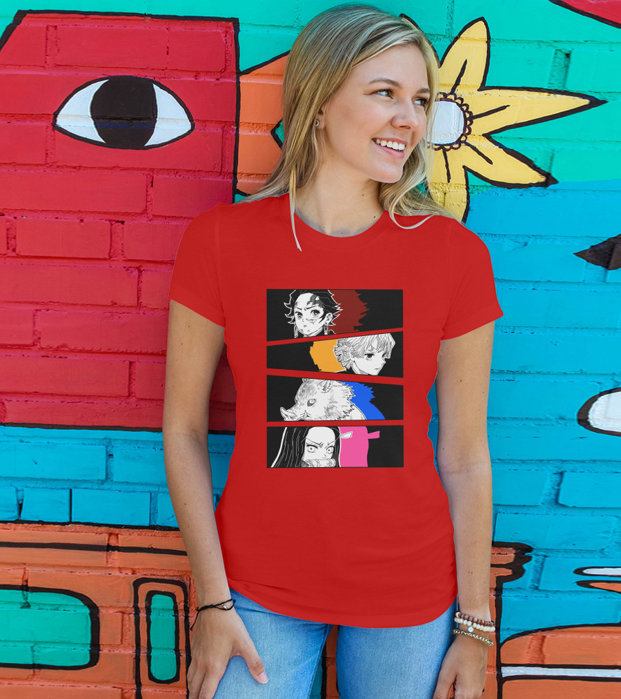 Demon Slayer Heroes Manga Style Characters T-Shirt