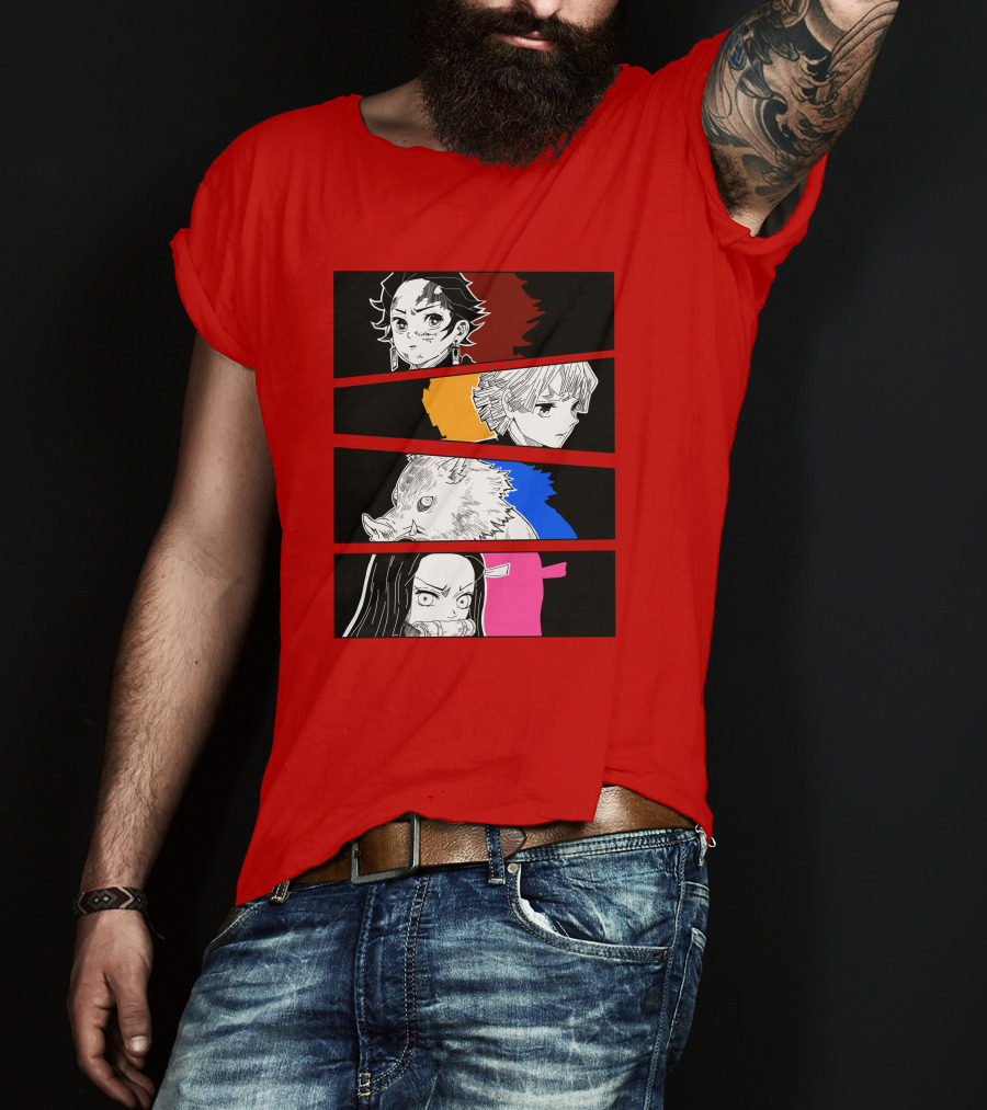 Demon Slayer Heroes Manga Style Characters T-Shirt