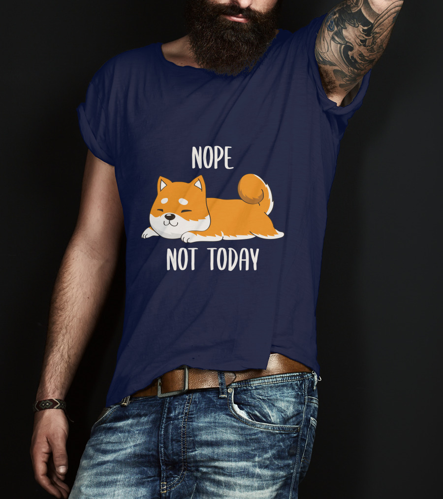 Nope Not Today Shiba Inu Men Casual T-Shirt