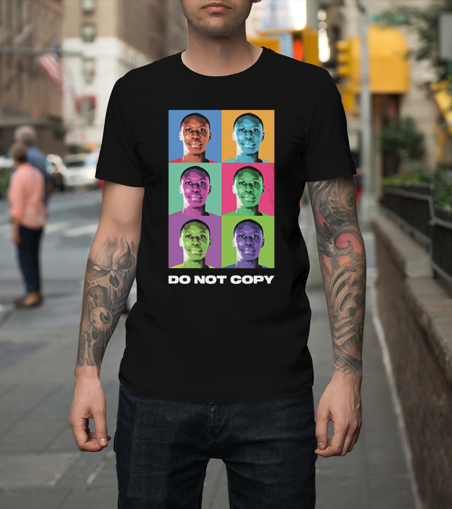 Khaby Lame Pop Art Style Do Not Copy Multi-Color Portraits T-Shirt