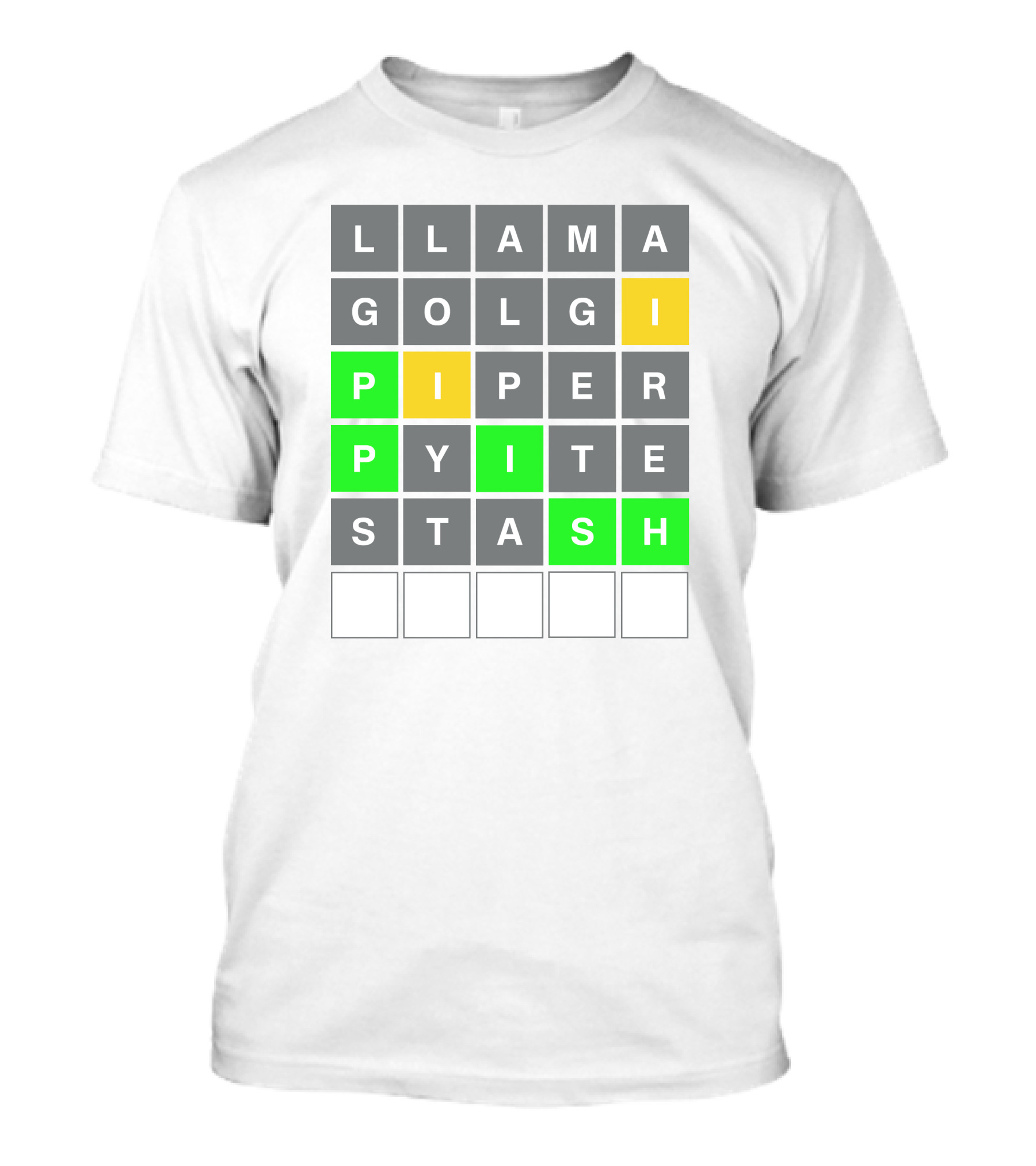 Llama Golgi Piper Pyite Stash Phish Wordle T-Shirt