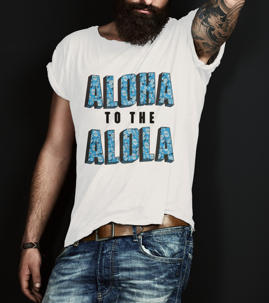 Aloha To The Alola Pokémon Pattern Typography T-Shirt