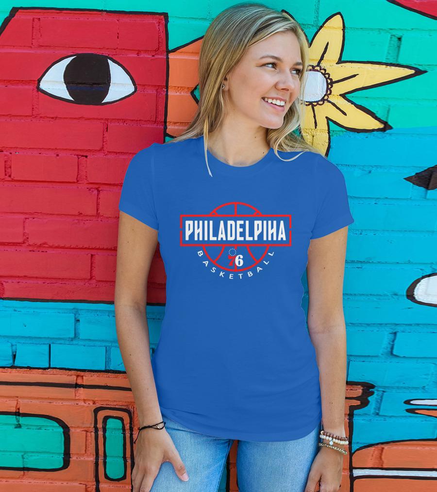 Philadelphia 76 Basketball Fan Jersey Blue Red T-Shirt