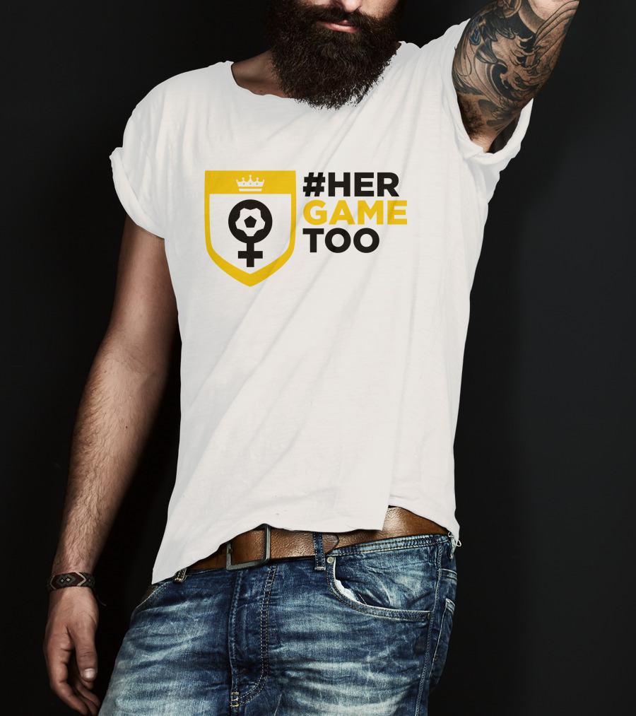 Her Game Too Soccer Symbol Empowerment T-Shirt