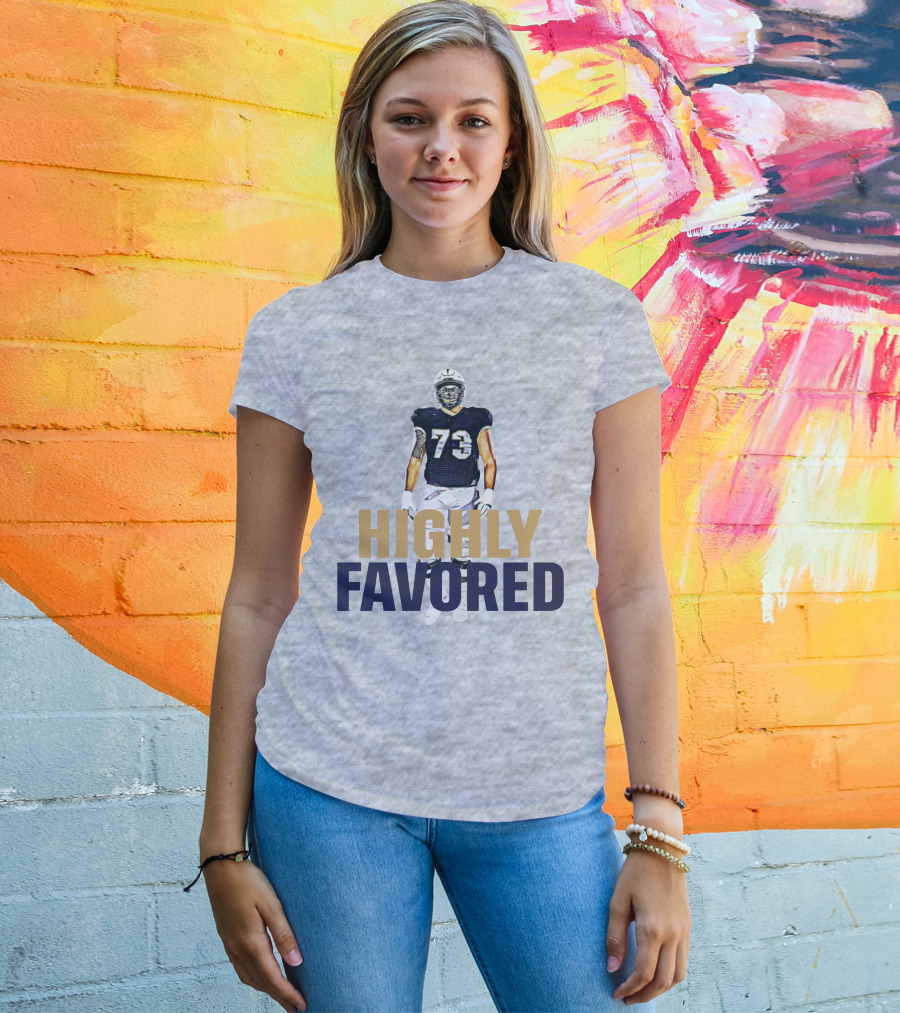 Highly Favored Football Player Number 73 T-Shirt