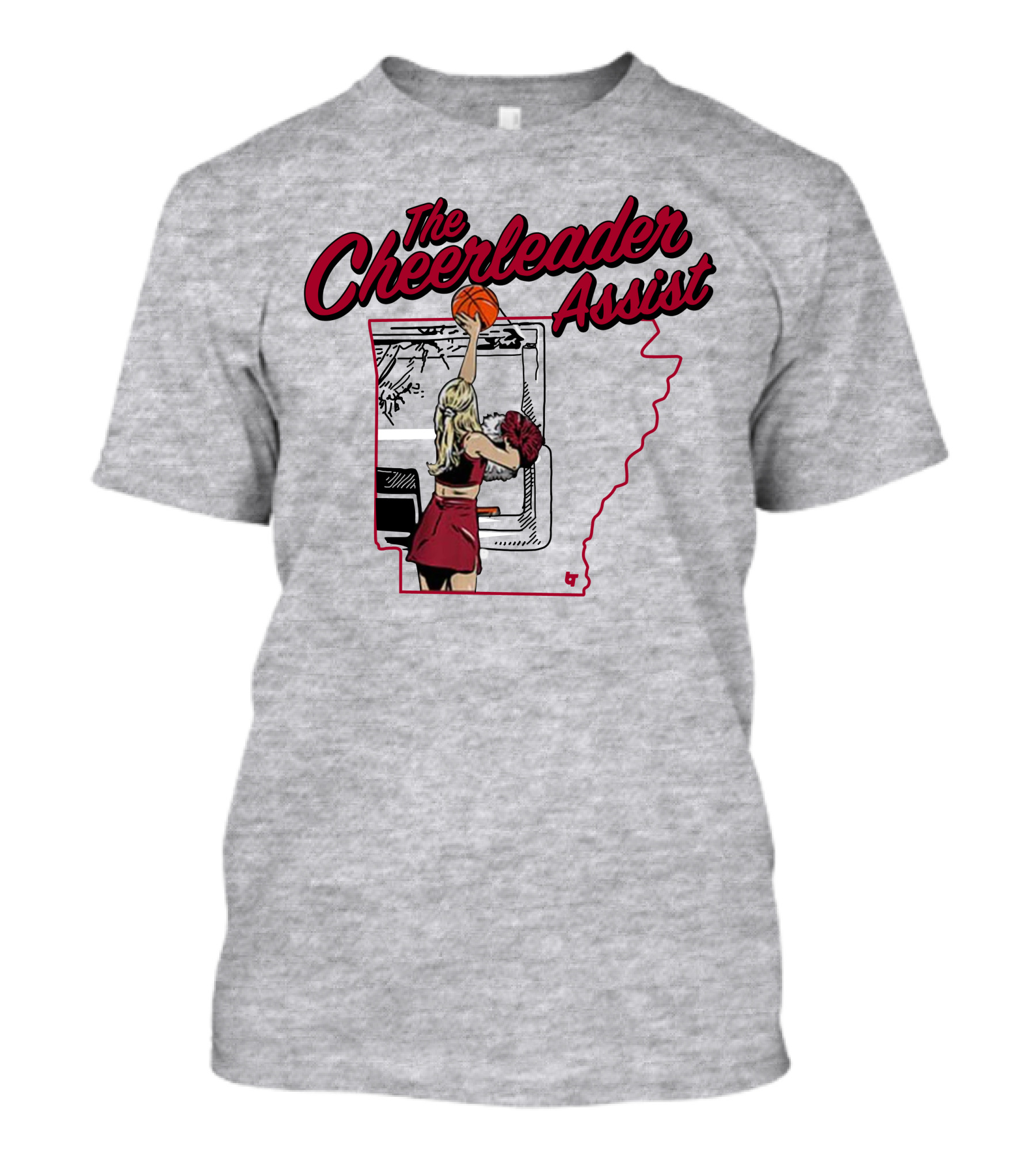 The Cheerleader Assist Arkansas Basketball Rim Scene T-Shirt