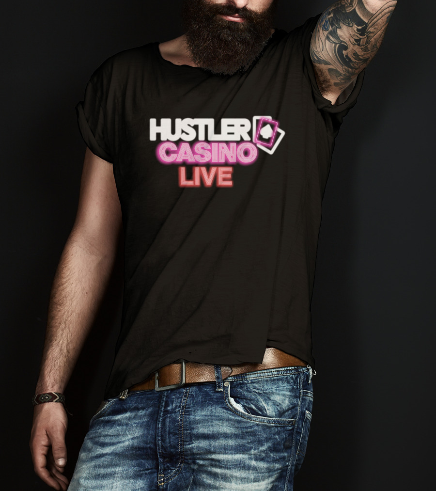Hustler Casino Live Poker Cards Neon T-Shirt