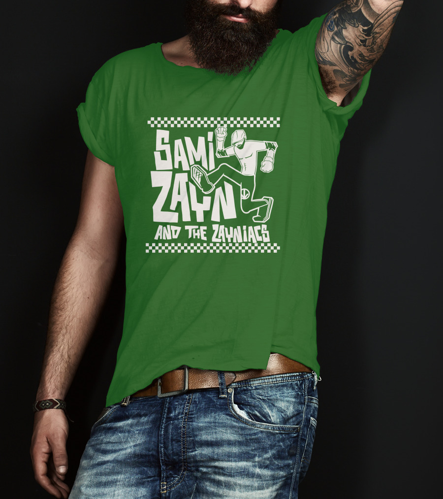 Sami Zayn And The Zayniacs Checkerboard Jumping Person T-Shirt
