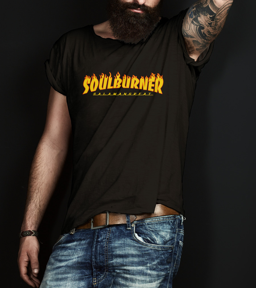 Soulburner Salamangreat Fiery Flame Text T-Shirt