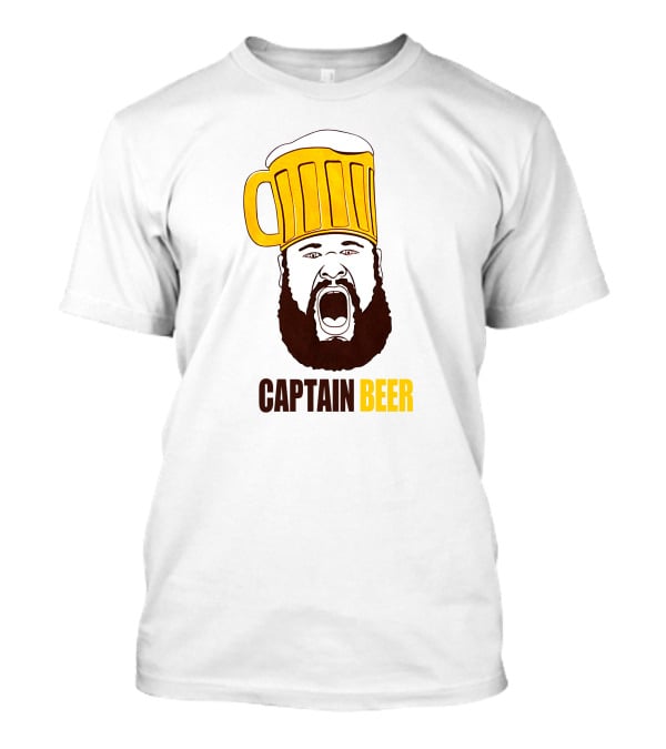 Dominic Grecco Captain Beer Mug Head Shouting Bearded Face T-Shirt
