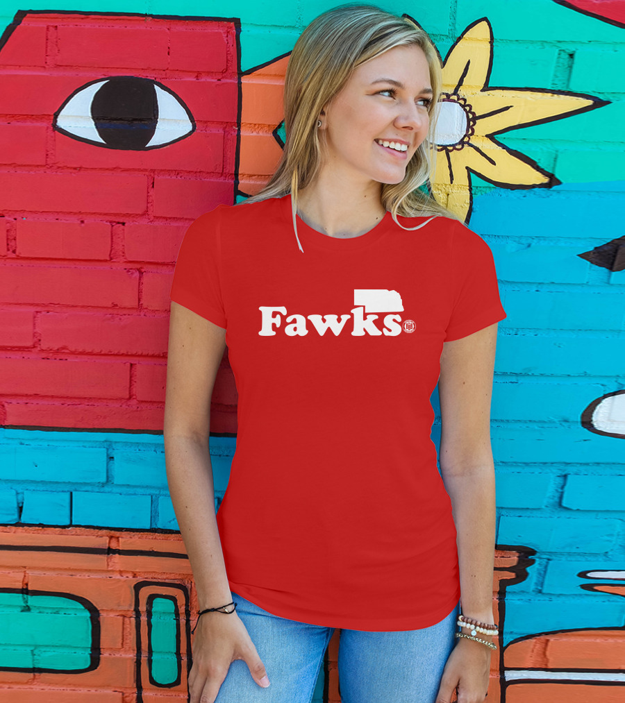 Bbbprinting Fawks Nebraska Outline T-Shirt