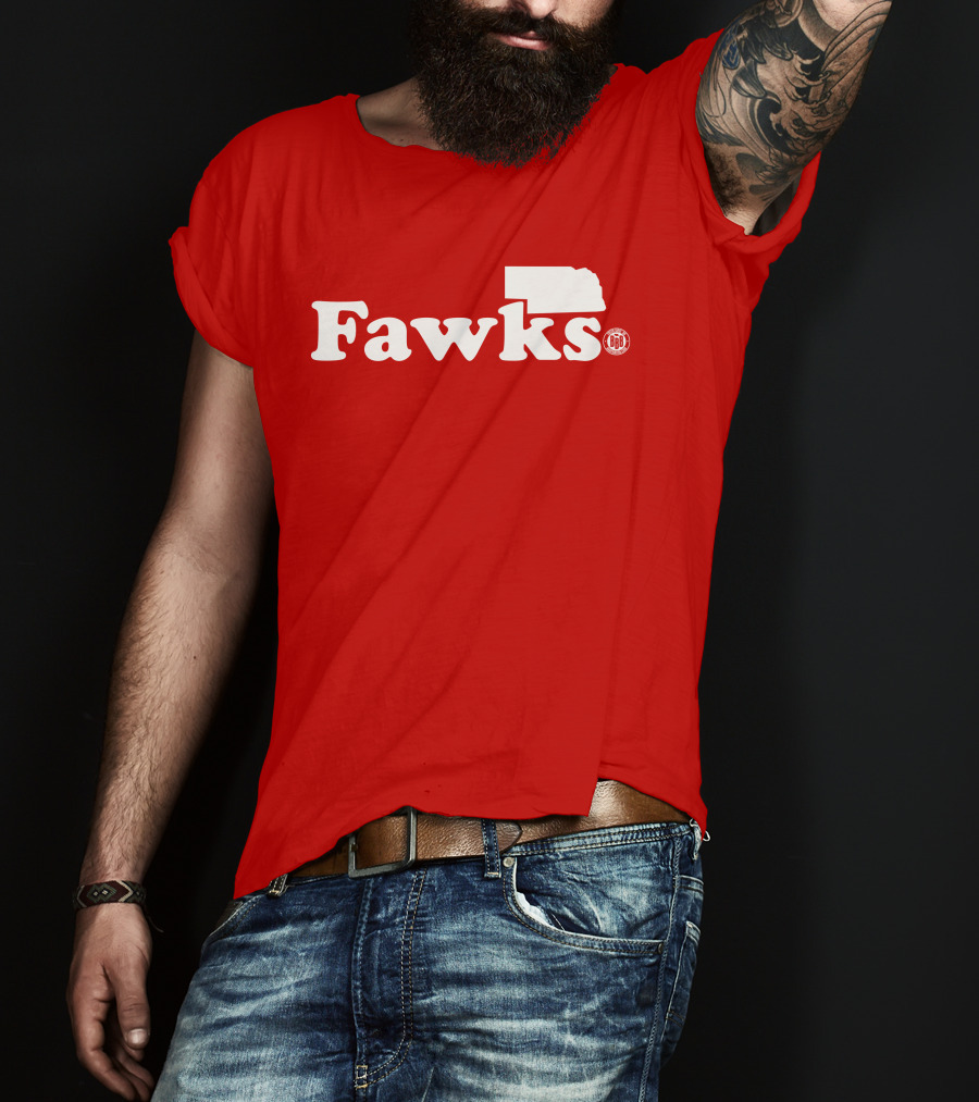 Bbbprinting Fawks Nebraska Outline T-Shirt