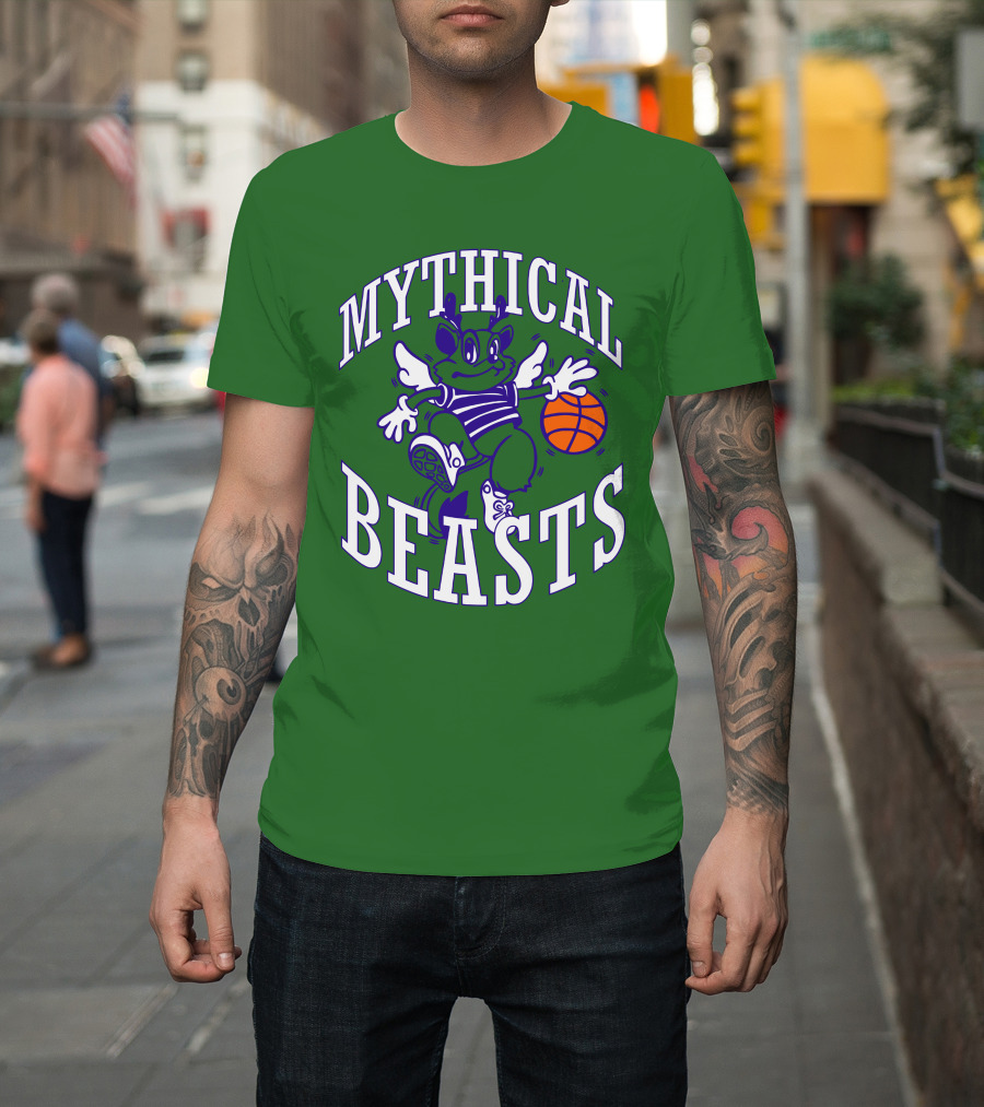 Mythical Beasts 90's B Ball Wings And Hoops T-Shirt