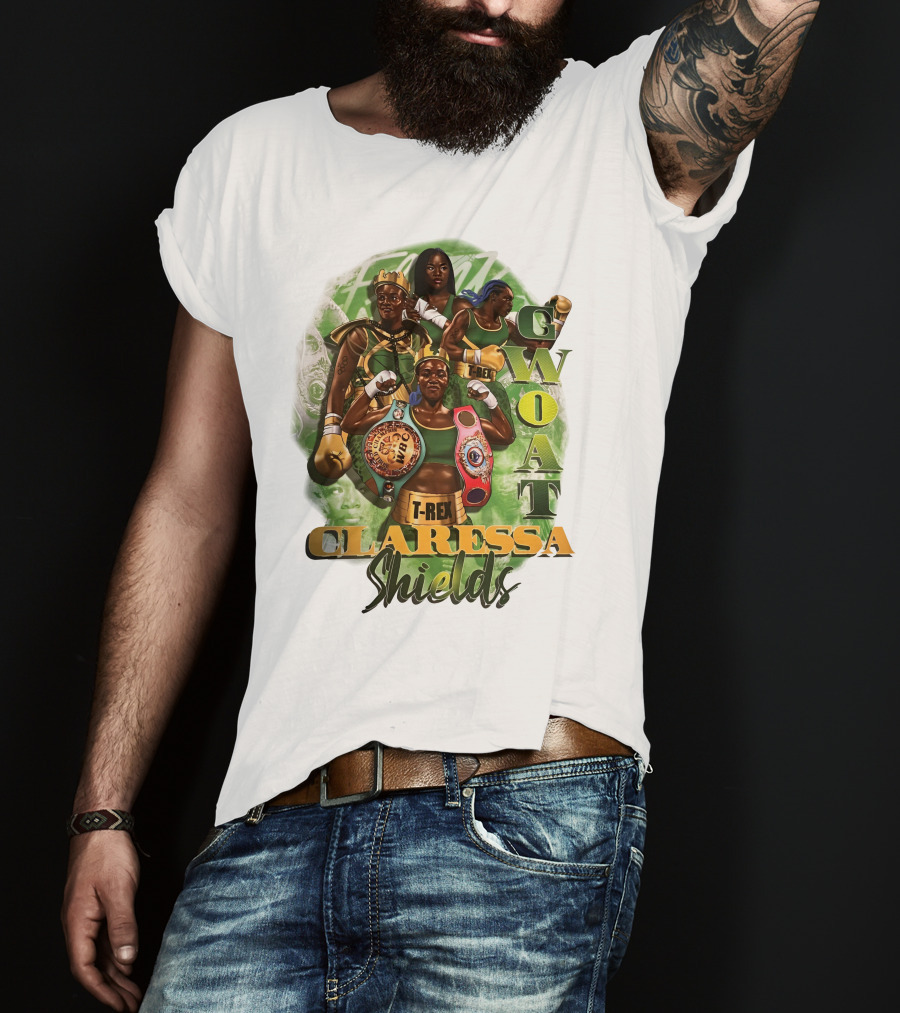 Claressa Shields GWOAT T-Rex Boxing Champion T-Shirt