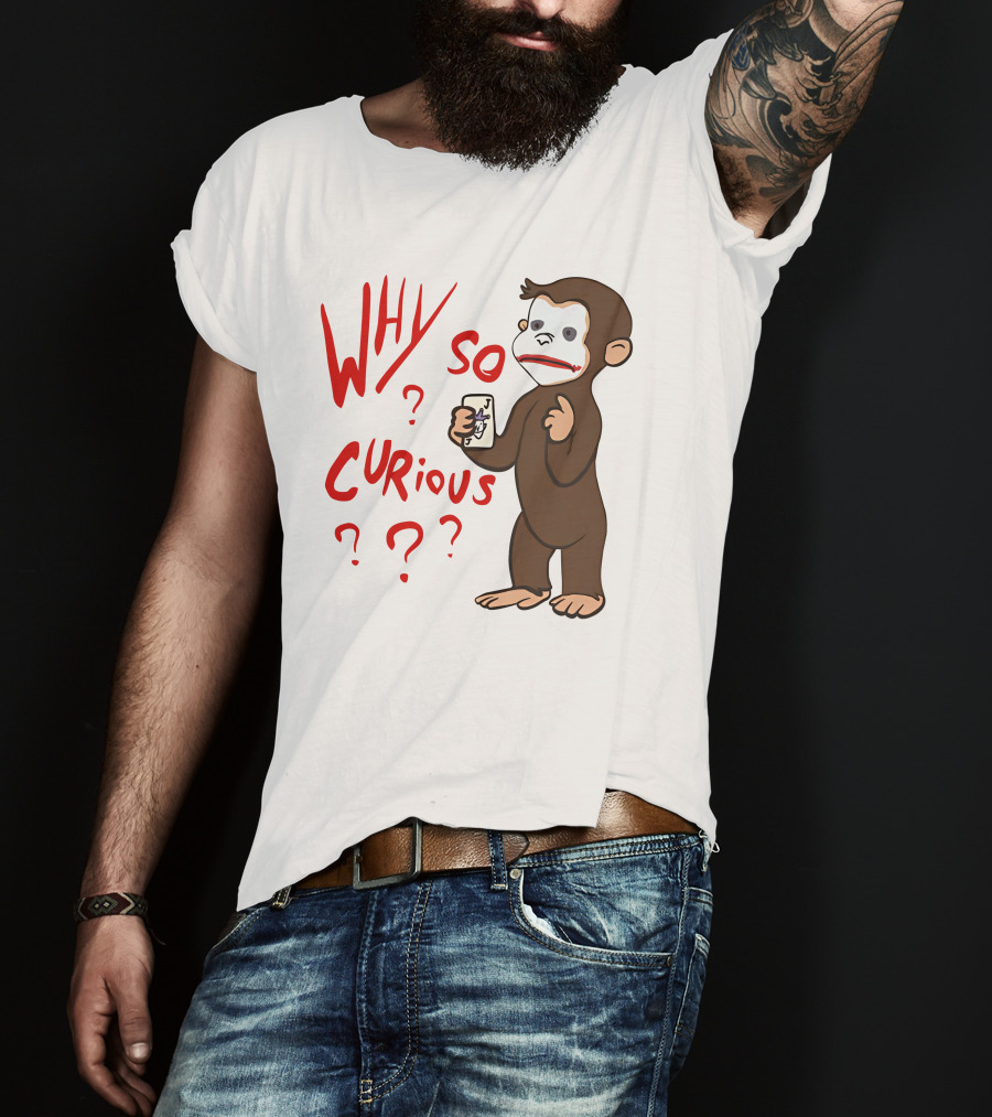 Lucca International Merch Why So Curious Curious George Joker Card T-Shirt