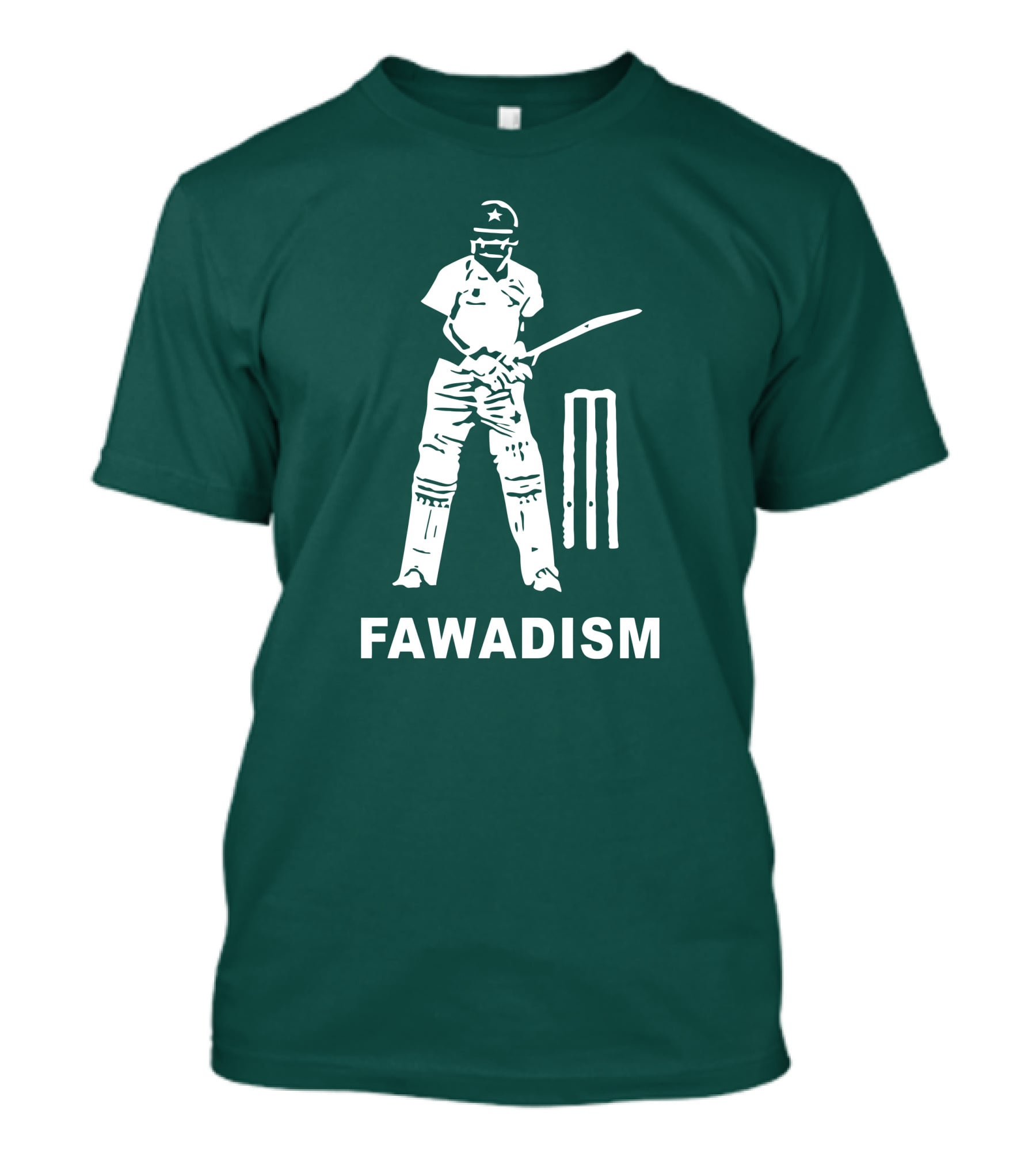 Cricketer Fawadism With Batting Icon And Star Cap T-Shirt