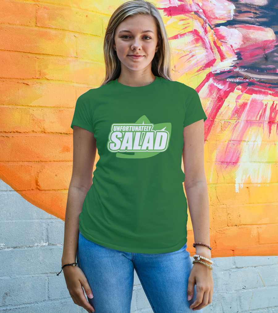 Unfortunately Salad Leaf Logo Mockup T-Shirt