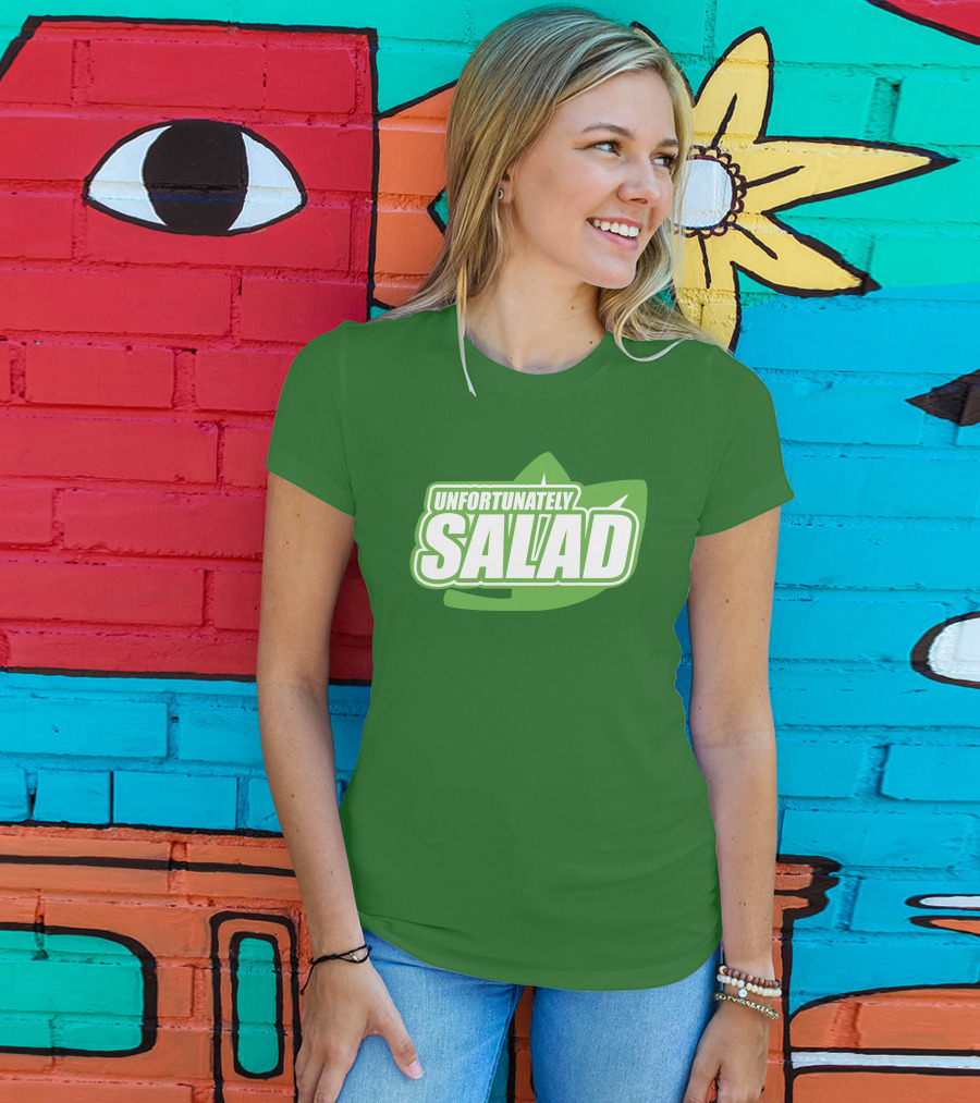Unfortunately Salad Leaf Logo Mockup T-Shirt