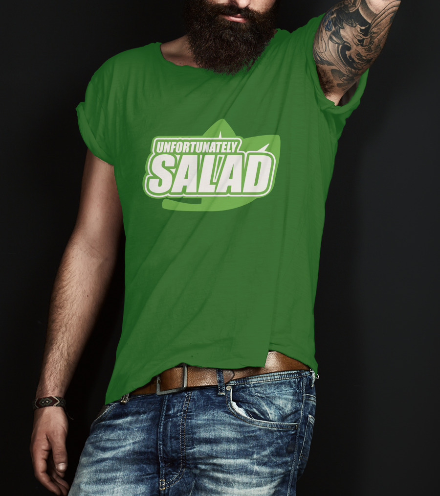 Unfortunately Salad Leaf Logo Mockup T-Shirt