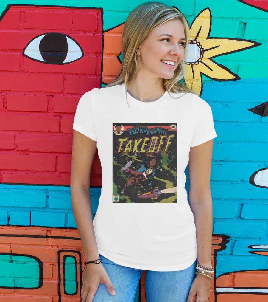 Metro Boomin Takeoff Comic Style Space Adventure T-Shirt