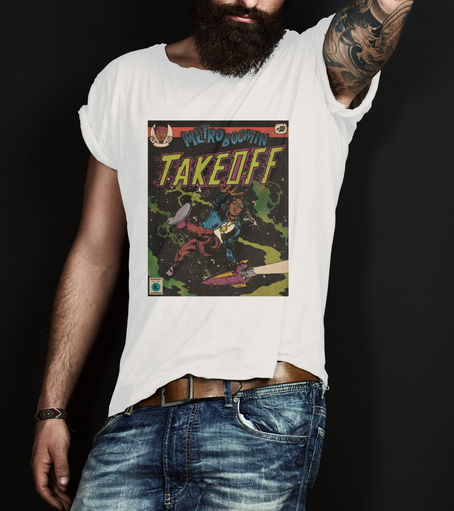 Metro Boomin Takeoff Comic Style Space Adventure T-Shirt