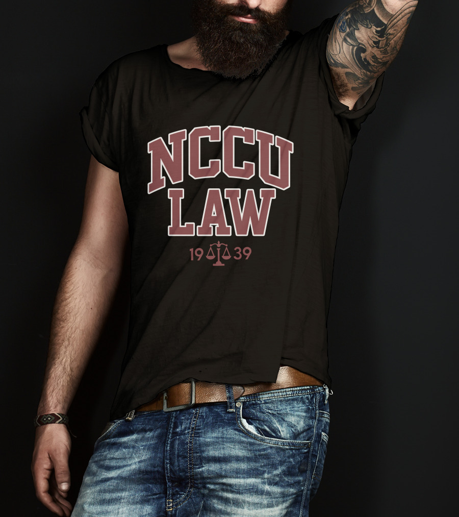 Hbcuthrowbacks NCCU Law 19 39 Scales Of Justice Retro T-Shirt
