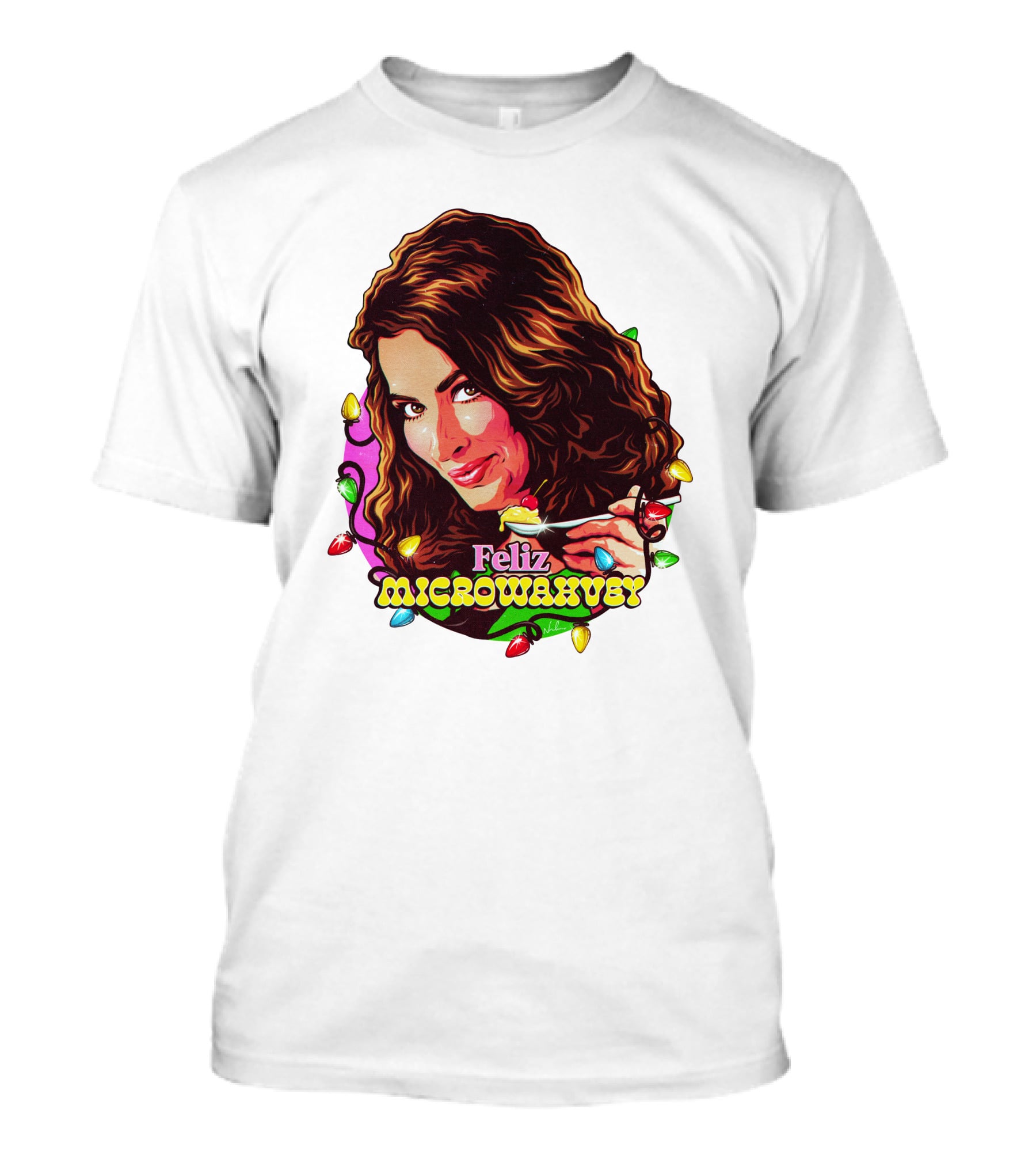 Nordacious Feliz Microwahvey Christmas Lights T-Shirt