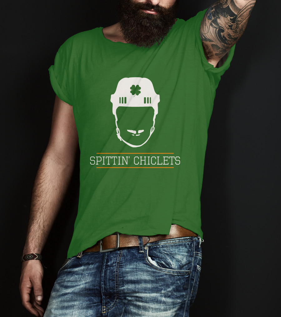 Spittin Chiclets Hockey Helmet Clover Green T-Shirt