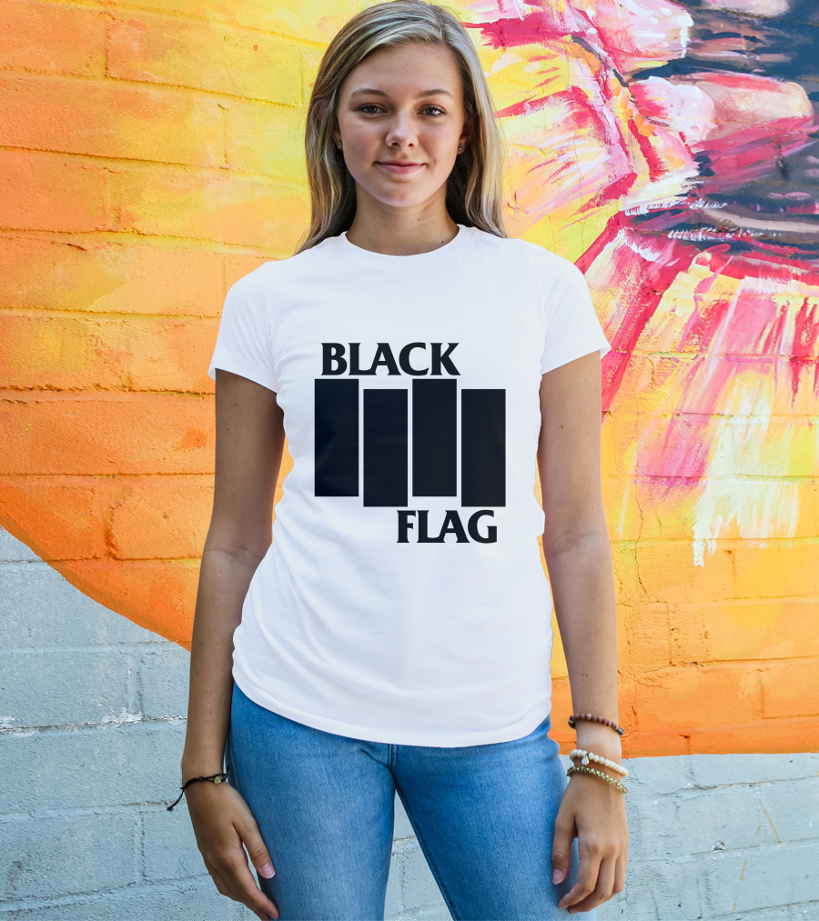 Black Flag Band Iconic Bar T-Shirt