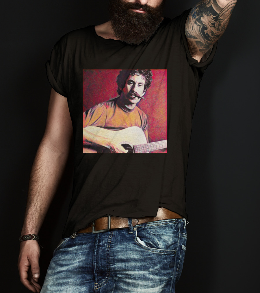 Jim Croce Playing Acoustic Guitar T-Shirt