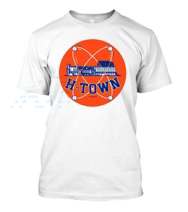 H-Town D-Texan Baseball Landmark Iconography T-Shirt