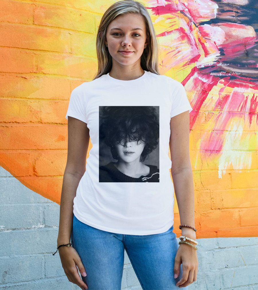 Suga Min Yoongi's Face Black And White Curly Hair T-Shirt