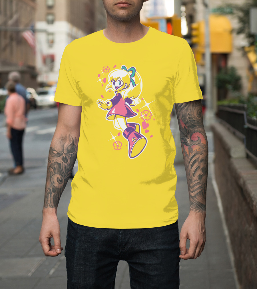 Good Luck Out There Cute Anime Girl with Flowers and Hearts T-Shirt